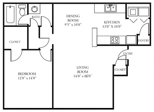 Floor plan 1X1A
