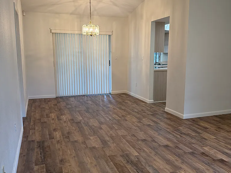 Dining area with sliding door to patio