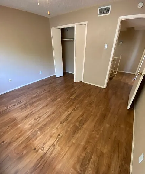 Master entry door and one of two closets