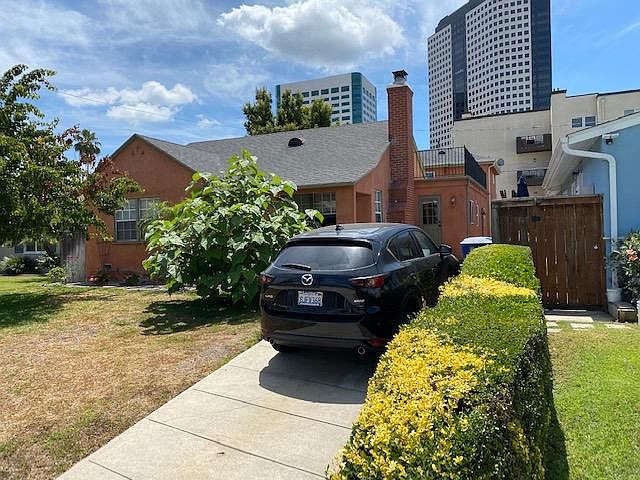 Front and driveway for off street parking