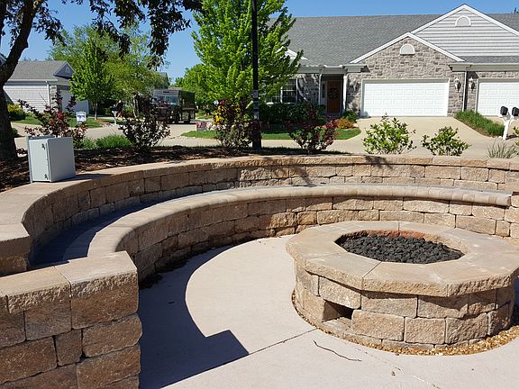 Fire pit in front of condo