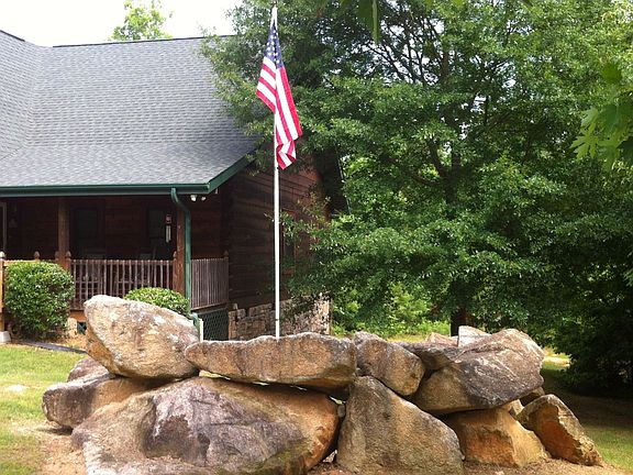 Rock formation w/ flagpole