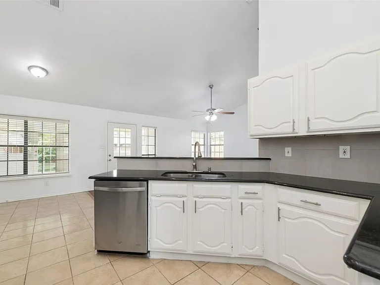 Kitchen overlooking the living room