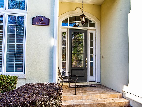 Natural stone tiled porch