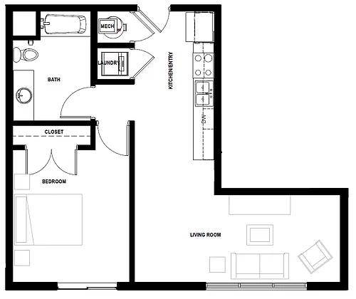 Floor plan One Bedroom