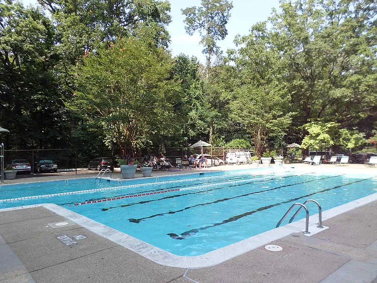 private pool in rear of building