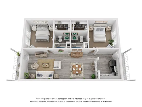 Floor plan 2x2E Luxury Rehab 1250 sq ft