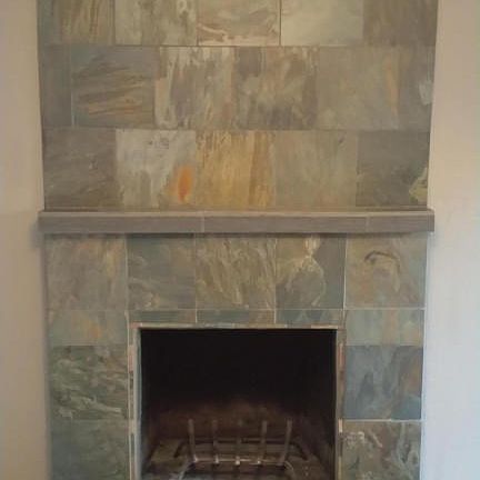 slate fireplace
