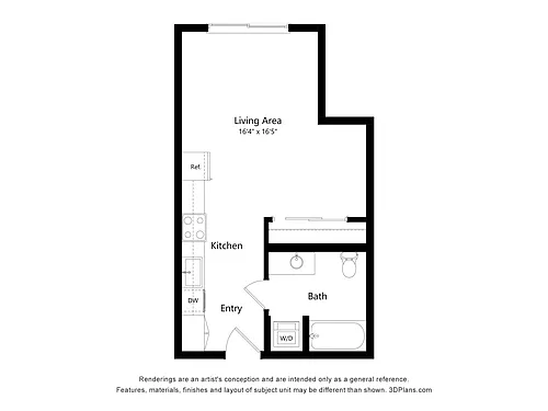 Floor plan Studio F