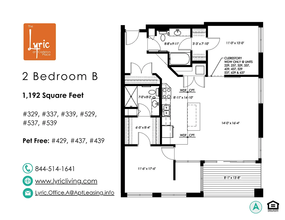 Floor plan 2 Bedroom B