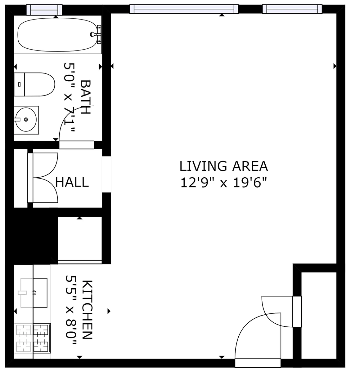 Floor plan 0 Bedrooms, 1 Bathroom