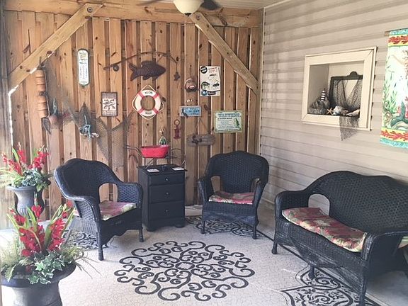 Sitting area under house