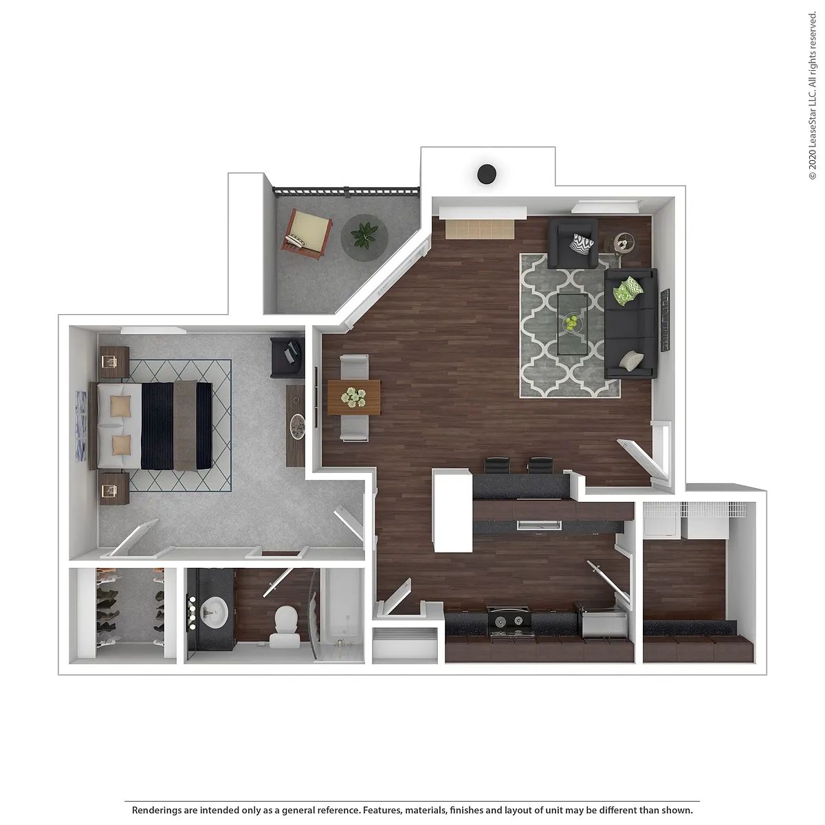 Floor plan 1 Bed / 1 Bath (Income Guidelines Apply)