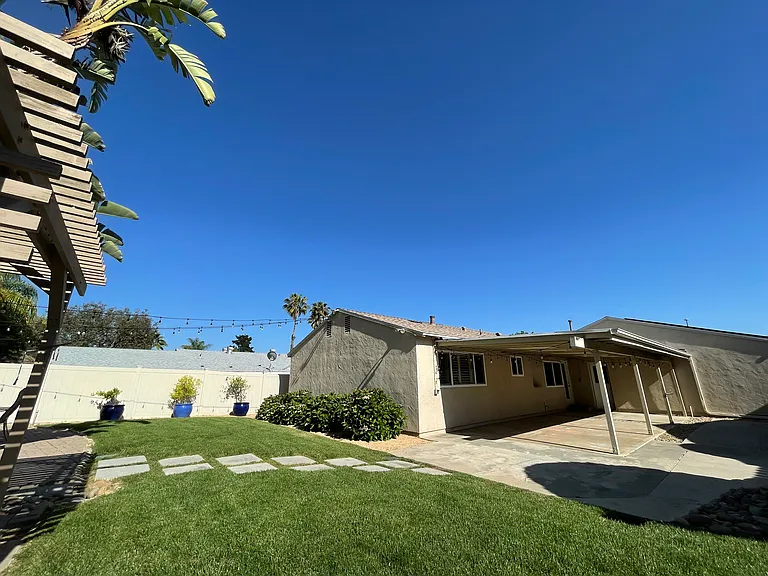 Backyard, covered patio