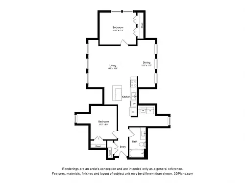 Floor plan Two Bedroom - 2Y