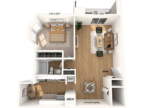 Floor plan A8-800sf-Renovated