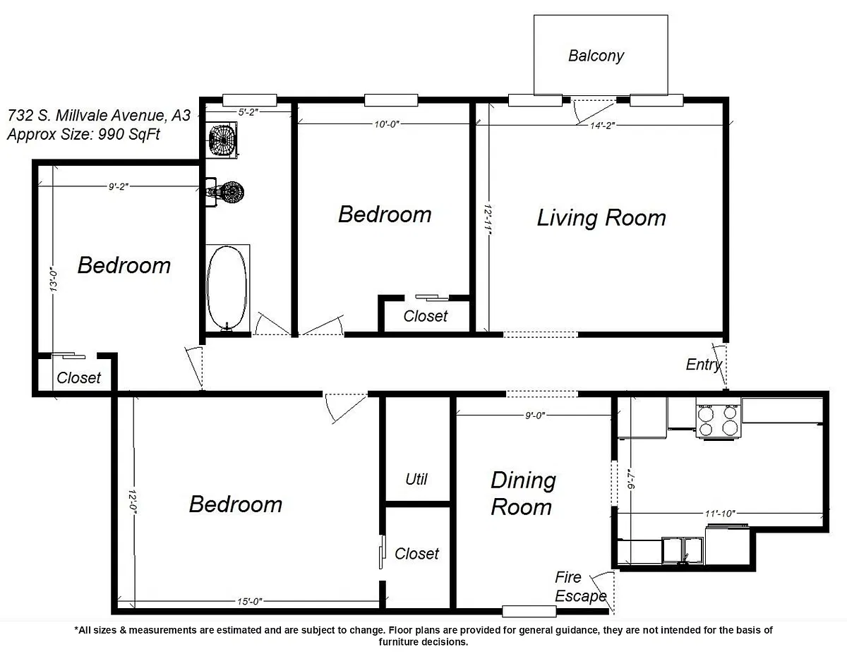 Floor plan 732 S Millvale A3