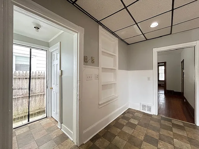Kitchen looking towards side entrance