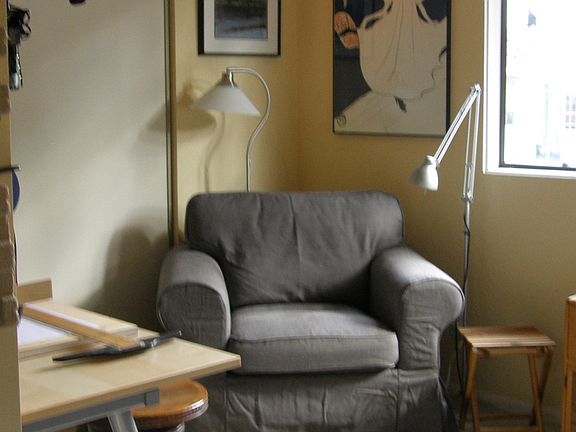 Sitting area in bedroom