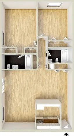 Two bedroom floor plan Two bedroom floor plan