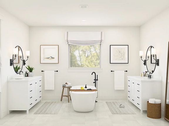 Primary bath with freestanding tub