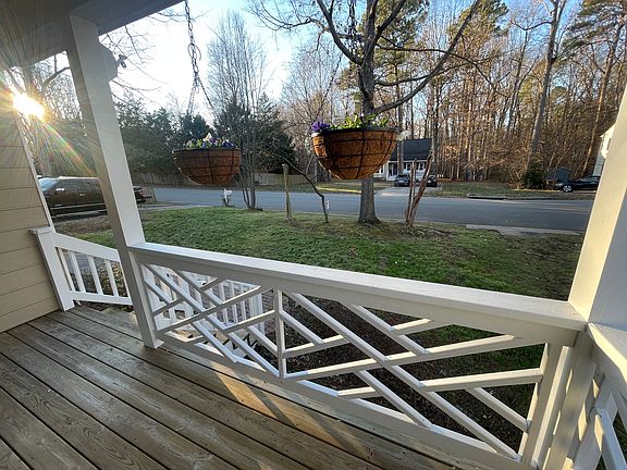 Front porch with room for chairs gets afternoon sun.