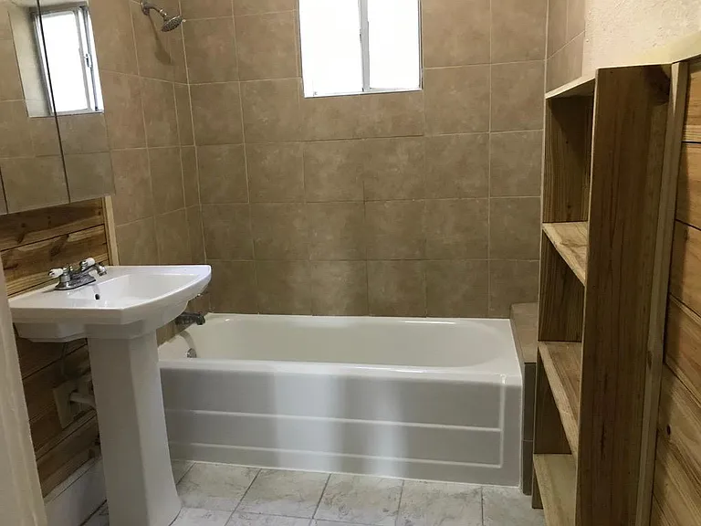 Renovated bathroom.