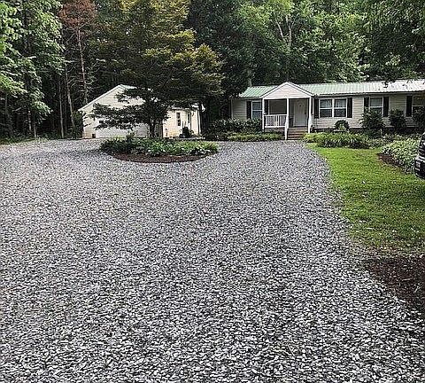 Large, wrap-around driveway