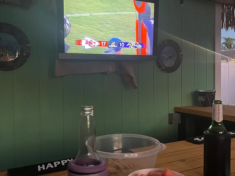 Outside TV with outside outlets