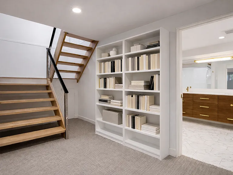 Built in bookshelf for library