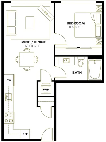Floor plan 1X1 C1