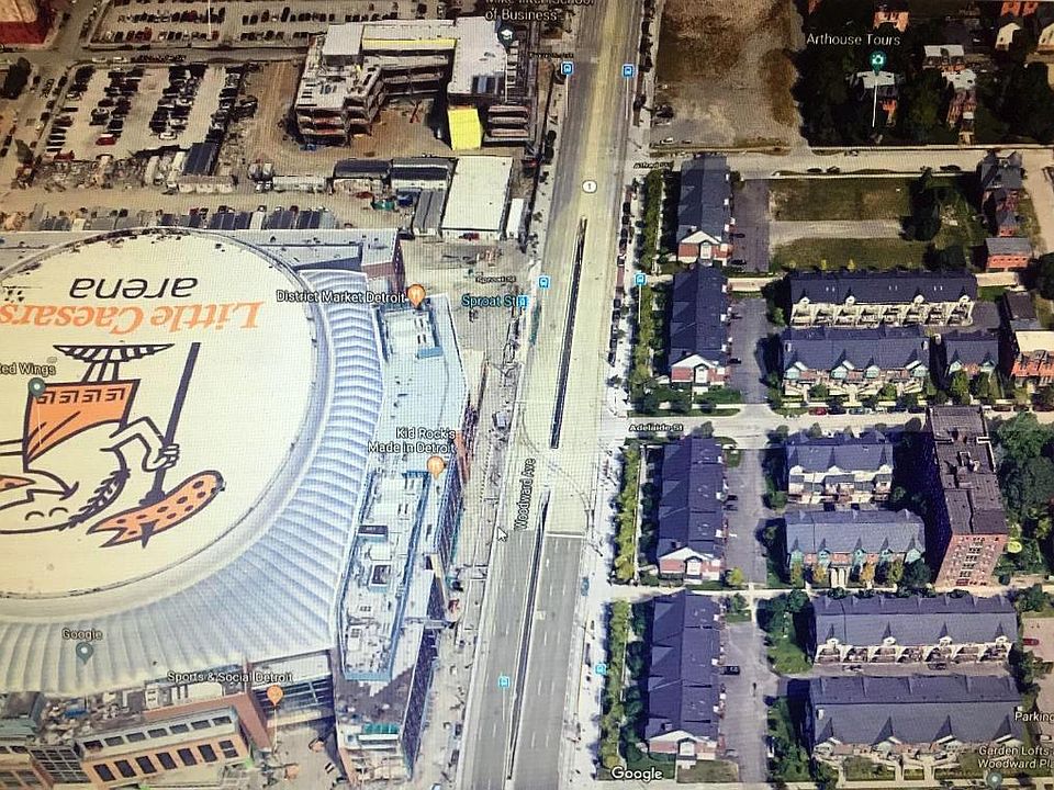 Other side of the road, Newly Built Little Caesars Arena