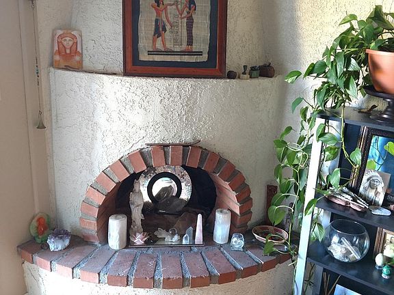 Wood burning fireplace
