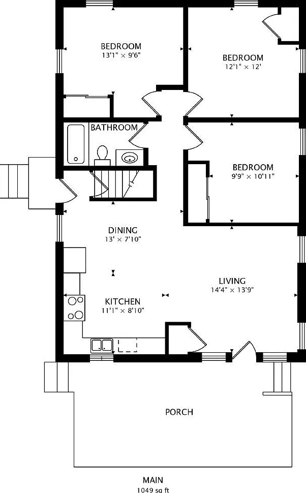 3 bed, 1001 sqft, $1,524 — Photo 1