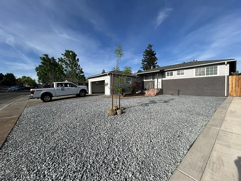 Front yard of front home