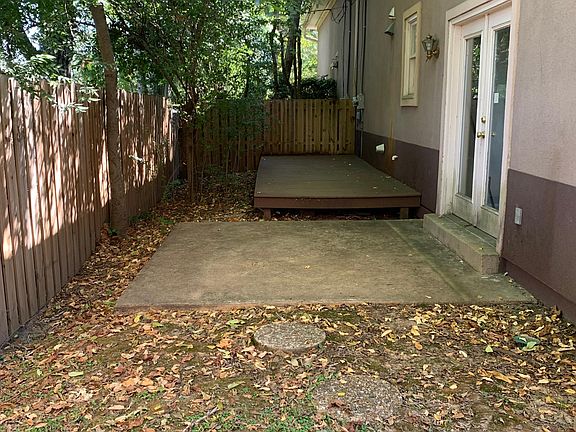 Wood deck and concrete patios
