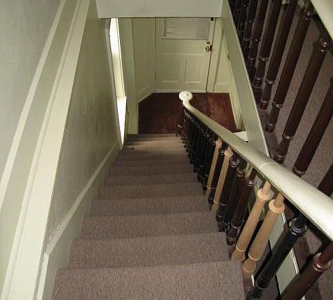 stairway down to entrance foyer