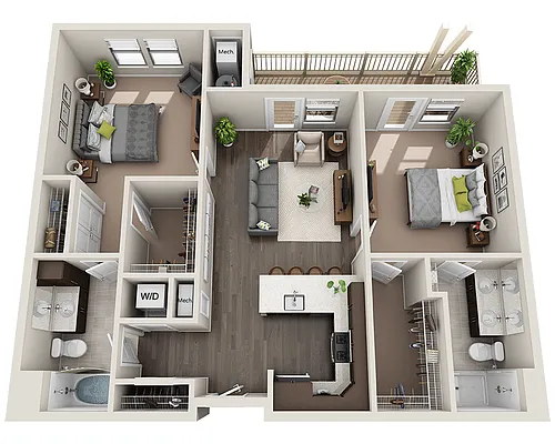 Floor plan B2A (2x2)