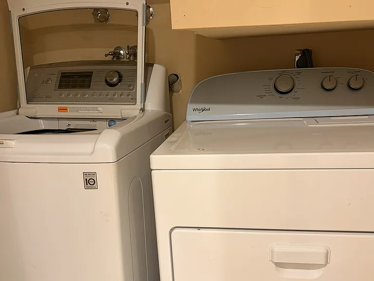 In-unit washer and dryer included for added convenience.