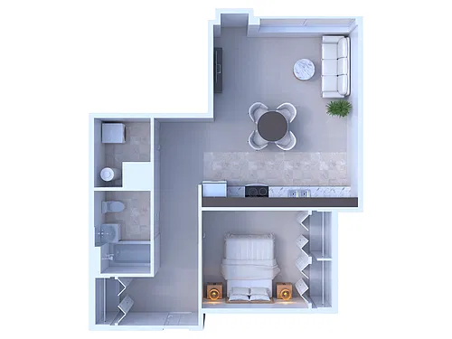 Floor plan 1 Bedroom/1 Bathroom - 694