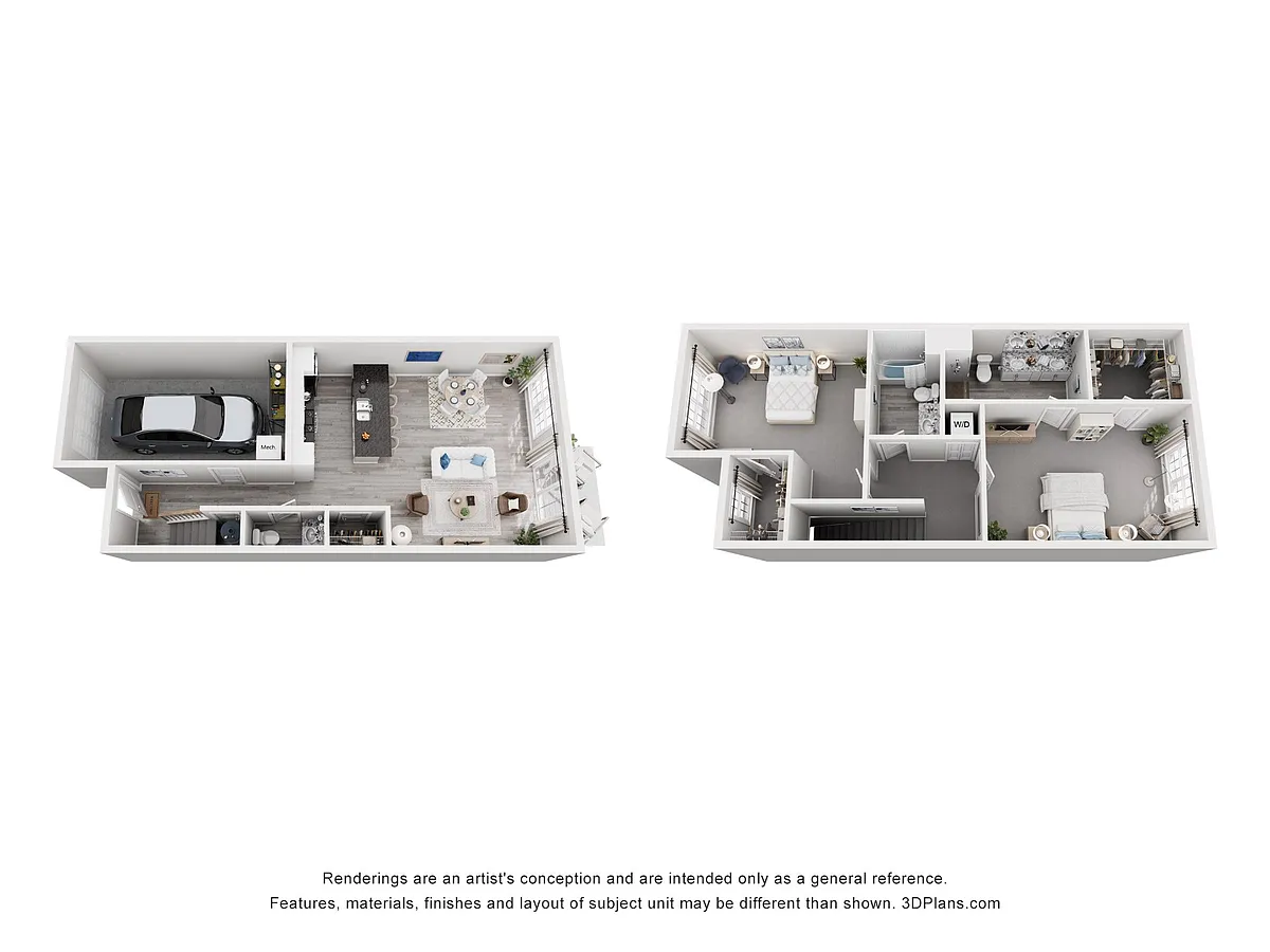 Floor plan 2 Bedrooms, 2.5 Bathrooms