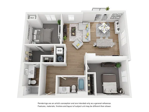 Floor plan 2 Bed 2 Bath