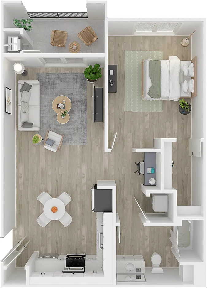 Floor plan "Dandelion" 1x1b