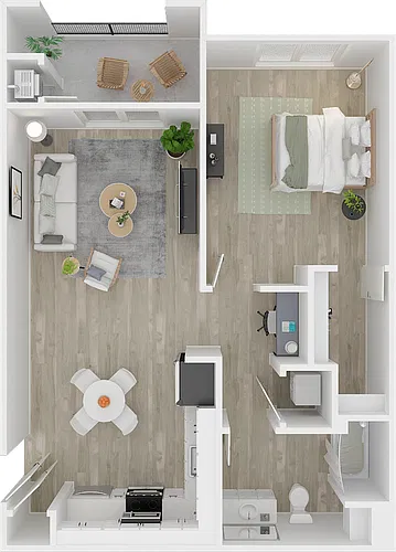 Floor plan "Dandelion" 1x1b