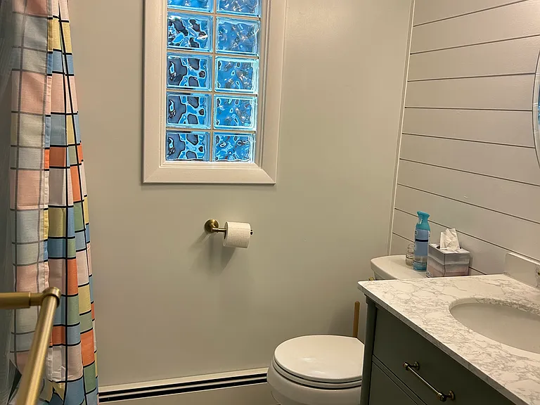 Shiplap on vanity wall
