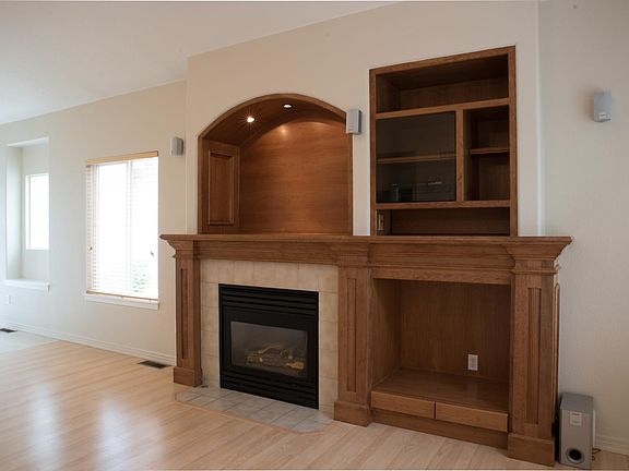 Custom-built hardwood entertainment center