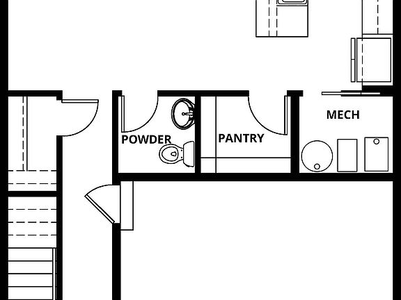 The first floor of the Afton has the chef ready kitchen and family room.