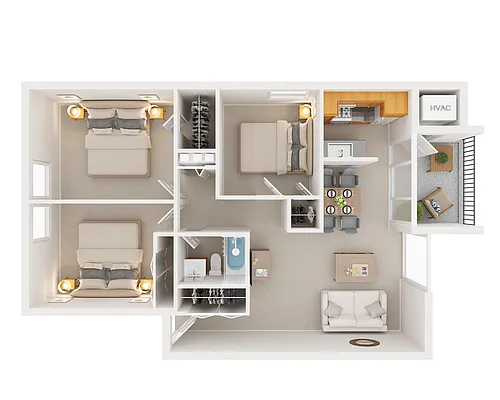 Floor plan Three Bedroom