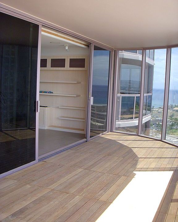 View of lanai and sliders