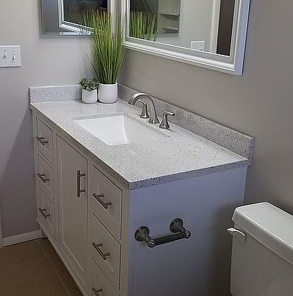 Bath #1 - New vanity, new medicine cabinet, new mirror!